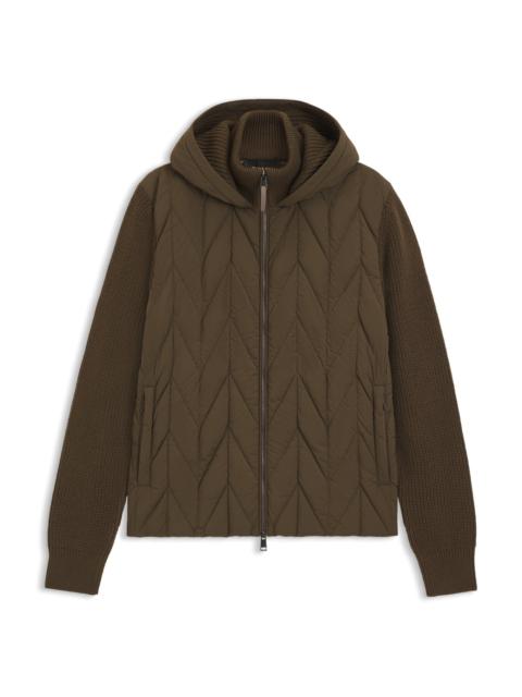 HYBRID JACKET WITH DOWN FRONT AND WOOL SLEEVES