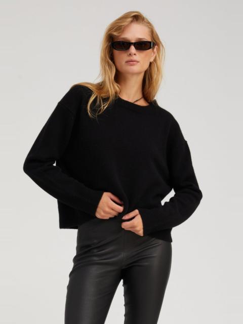 BLACK CASHMERE BOXY SWEATER