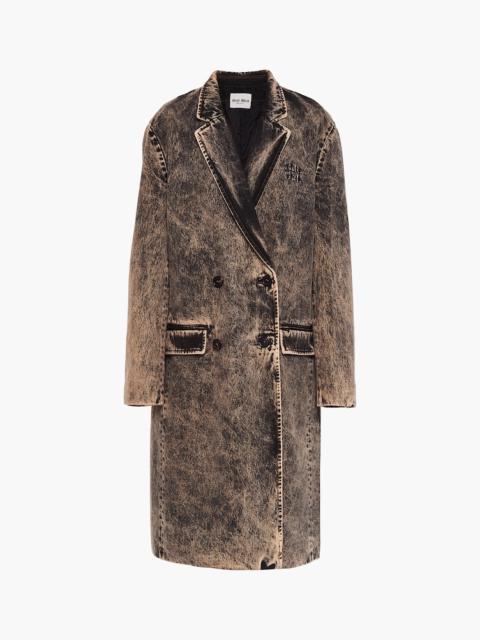 Marbleized denim coat