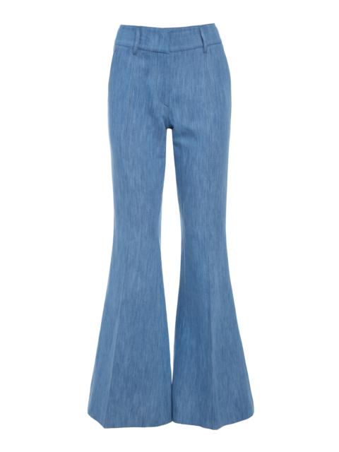 Rhein Flare Pant in Medium Blue Recycled Cotton Linen Denim