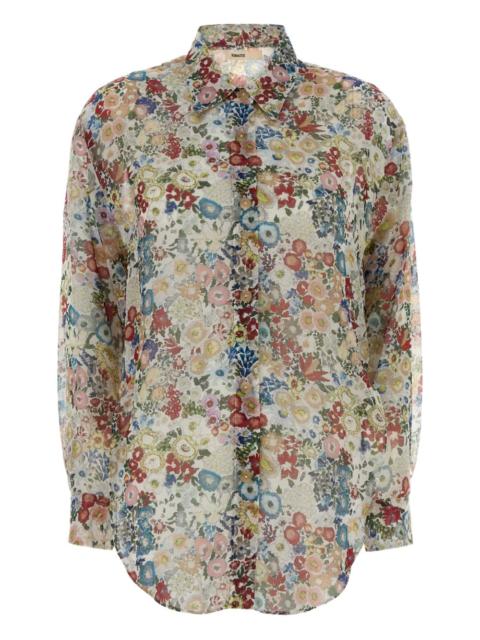 floral-pattern silk shirt
