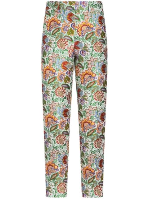 paisley-print high-rise skinny jeans