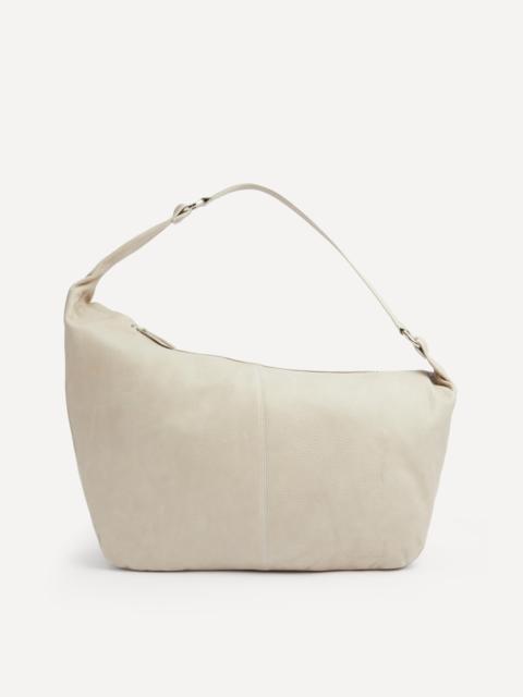 Big Dry Grey Leather Shoulder Bag