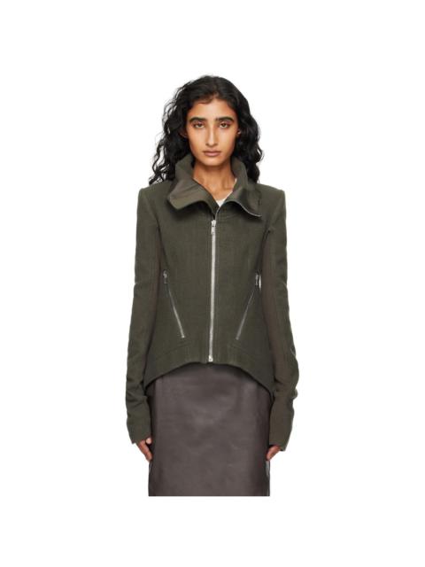 Khaki Concordians Zipped Naska Biker Jacket