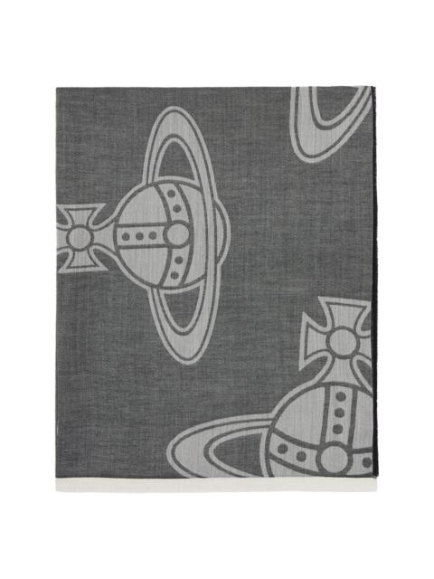 Gray & Black Paris Orb Stole Scarf