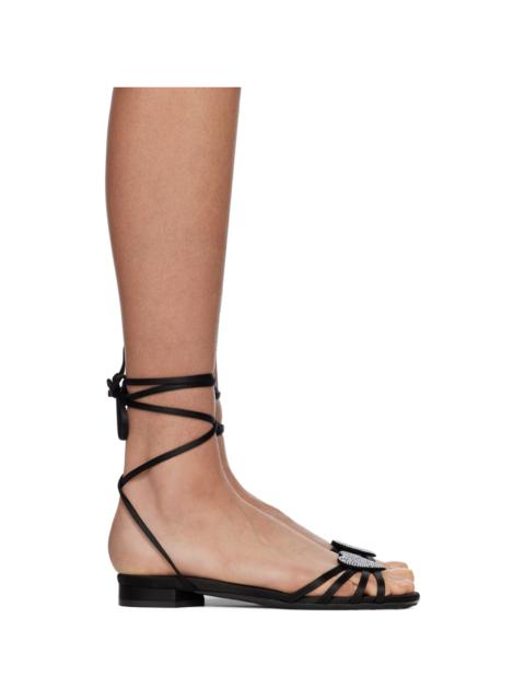 Black Kaia Flat Sandals