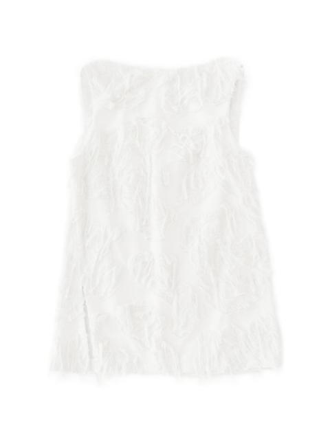 Mager fringed boat-neck top