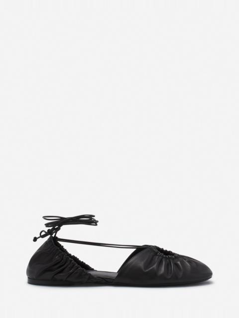 MESURE LACE-UP LEATHER BALLERINA