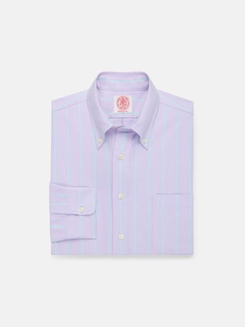 MADE-IN-USA PURPLE WITH GREEN STRIPE OXFORD CLOTH SPORT SHIRT - CLASSIC FIT