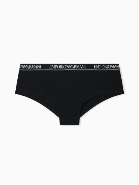 ASV ICONIC ORGANIC JERSEY BOY SHORTS WITH LOGO WAISTBAND