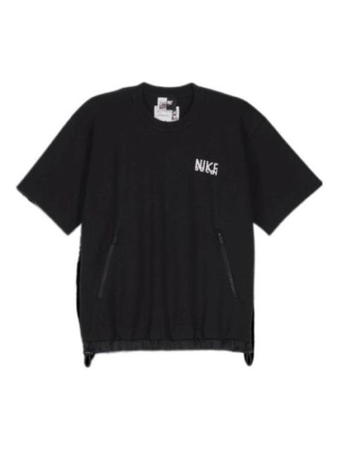 Nike x sacai Logo T-Shirt 'Black White' DQ9055-010