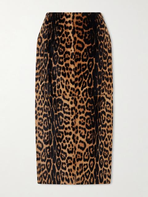 Elyse Leopard-print Shearling Skirt