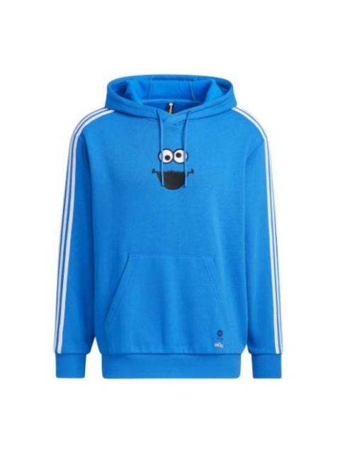 adidas neo x SESAME STREET Crossover U Ss Hdy Bird Chest Pattern Printing Pullover Blue HD7297
