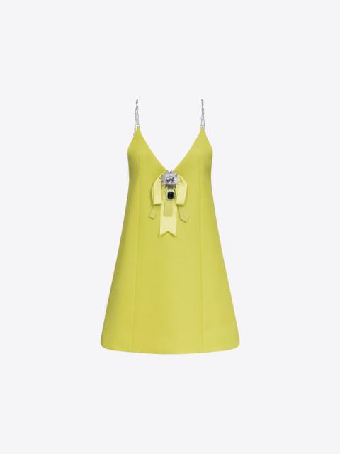 CRYSTAL EMBELLISHED BOW MINI DRESS