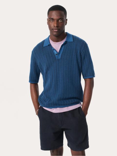 Harvey Striped Knit Polo Shirt