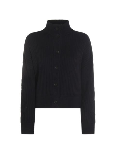 buttoned ribbed cardigan
