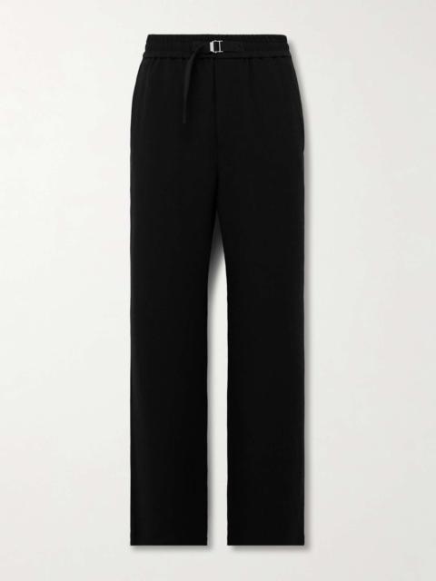 Flared Belted Cotton-Twill Trousers