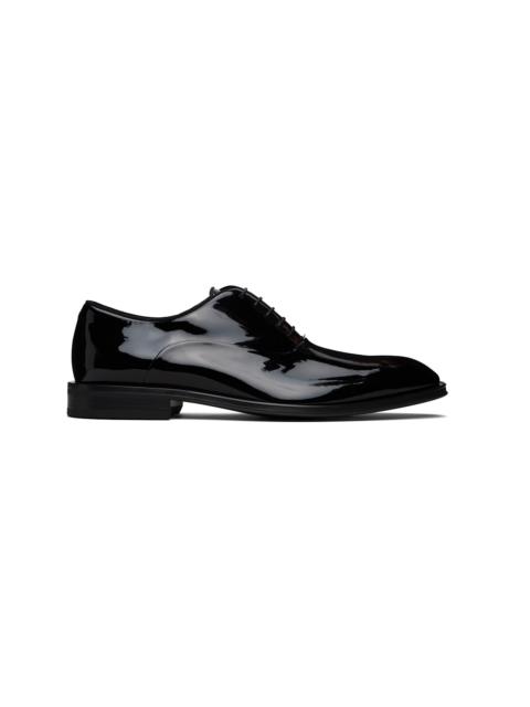 Black Oxford Patent Faux-Leather Derbys