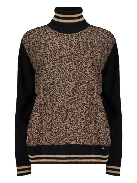 printed high-neck sweater