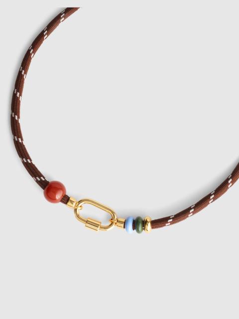 Semiprecious Carabiner Paracord Charm Necklace