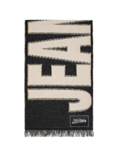 Black & Beige Logo Scarf
