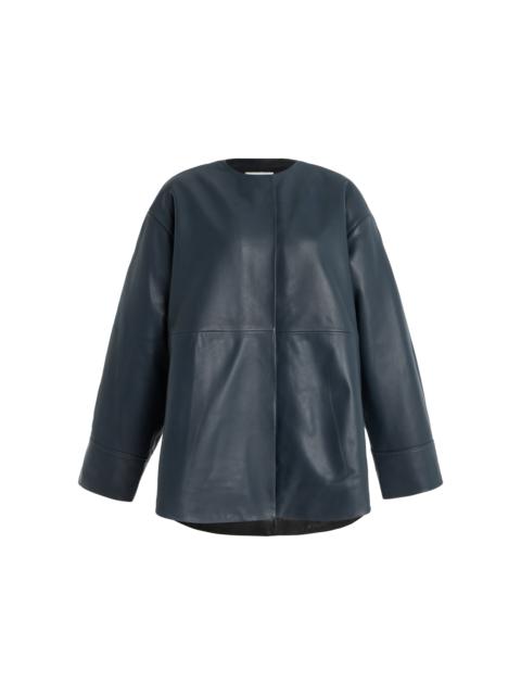 Exclusive Leather Pillow Jacket grey