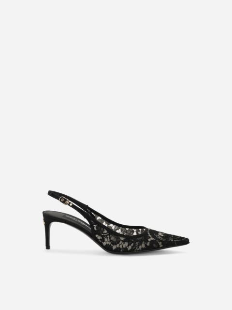 Lace slingbacks