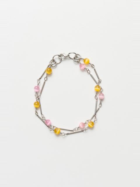 Fabricated Pearl Bracelet Marbled Nectar Brass Link