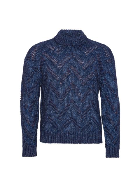 FLAT KNITTED CREWNECK - FLAT NAVY