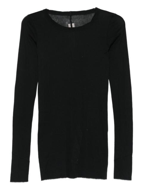 semi-sheer long-sleeve top