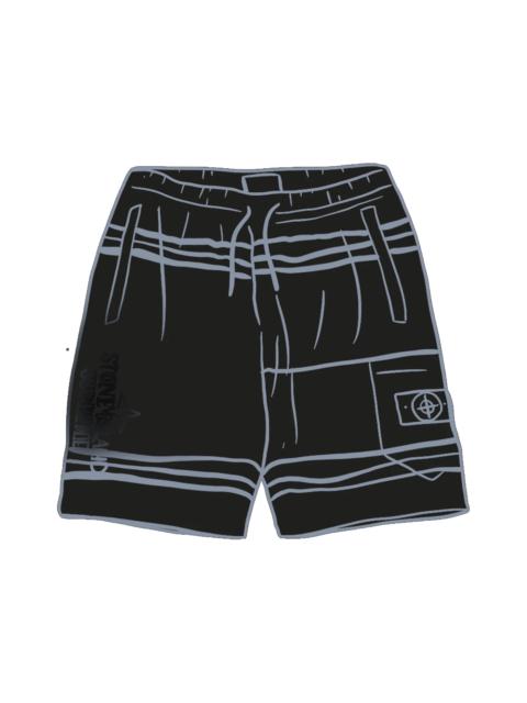 Supreme Stone Island Warp Stripe Sweatshort Black
