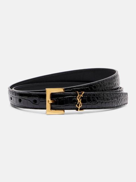 Cassandre croc-effect leather belt