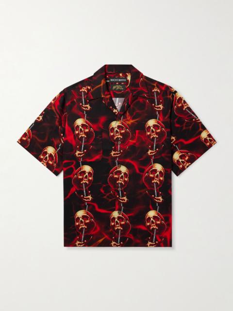+ 56 Tattoo Studio Camp-Collar Printed TENCEL™ Lyocell Shirt Black