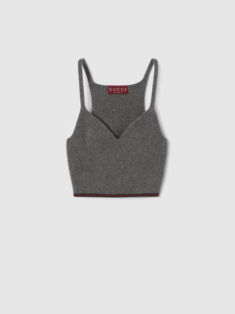 Rib felted wool top with Web