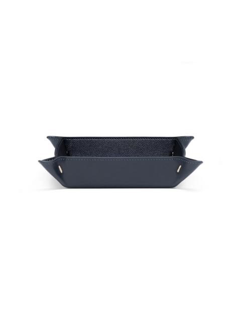 Blue saffiano leather change tray