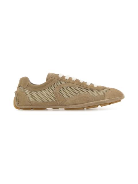 Beige Suede And Mesh Montecarlo Sneakers