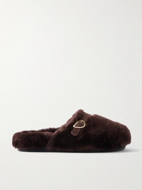 Vasilitsa Buckled Shearling Clogs