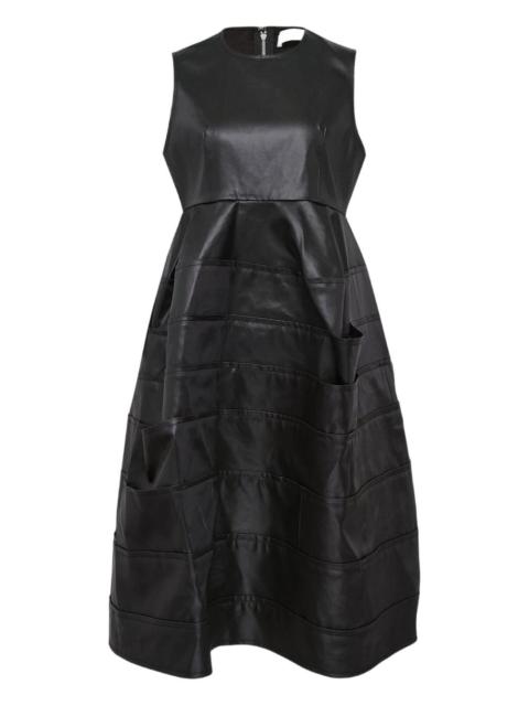 layered satin midi dress