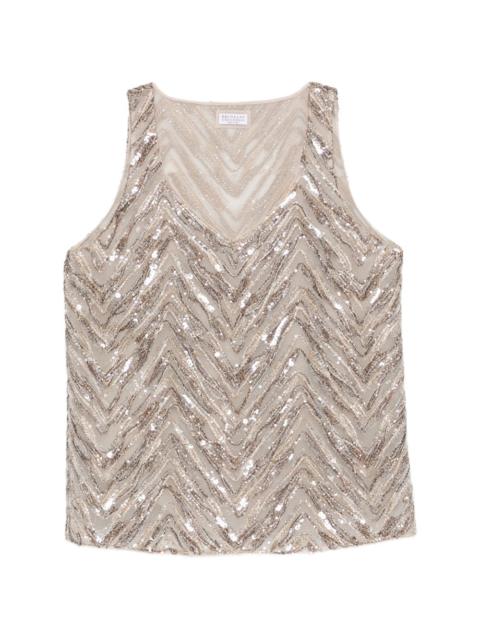 sequin chevron top