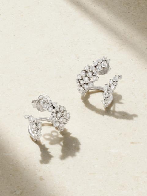 Scatter Wrap 18-karat White Gold Diamond Earrings