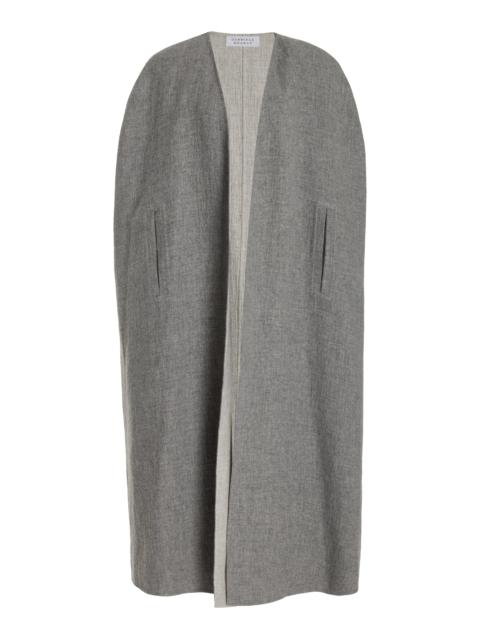 Lindlow Cape in Light Grey Cashmere Linen