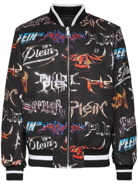 Lettering  reversible bomber jacket