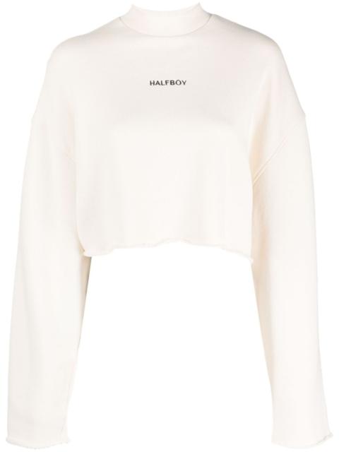 logo-embroidered cropped sweatshirt