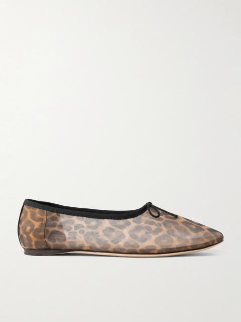 Landon Leopard-print Mesh Ballet Flats