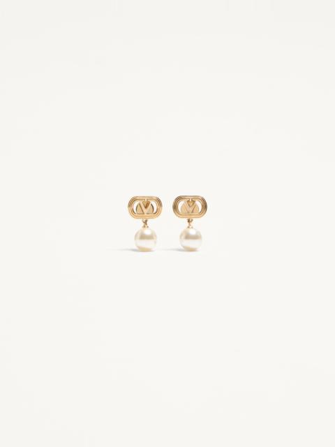 OVALETTE METAL EARRINGS WITH SWAROVSKI® PEARLS