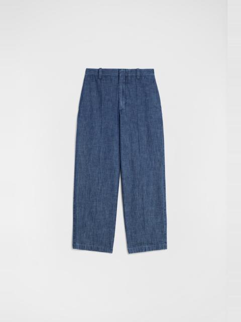 Cotton Chambray Tapered Trousers