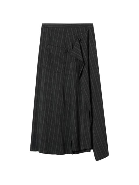 pinstripe midi skirt