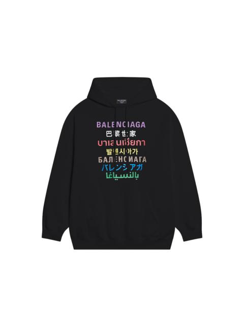 Balenciaga Languages Medium Fit Hoodie Black Multi