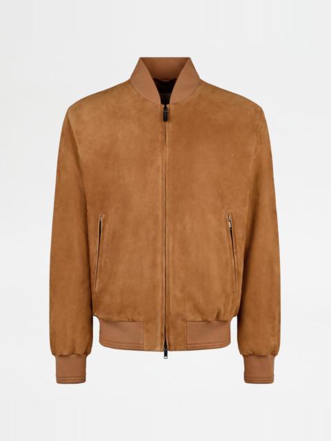 PASHMY BOMBER JACKET IN SUEDE - ORANGE
