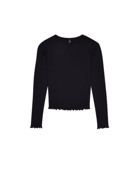 The Frilly Long Sleeve: Cotton Jersey Black